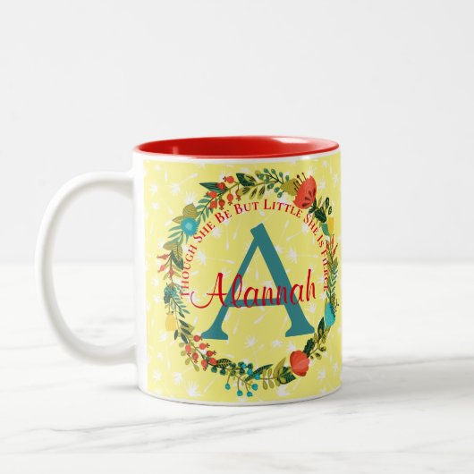 Ze is bruin monogram tweekleurige koffiemok (Links)