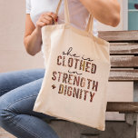 Ze is Christelijk in kracht en waardigheid Tote Bag<br><div class="desc">Ze is bedwelmd in Sterke en Waardigheid Christelijke Canvas tas vrouwen</div>