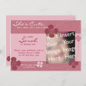 Ze is Cute Flower Invitation Kaart (Voorkant / Achterkant)