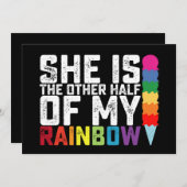Ze is de andere helft van mijn regenboog lesbische kaart (Voorkant / Achterkant)