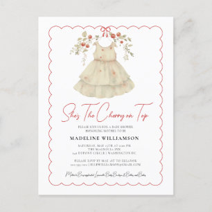 Ze is de Cherry On Top Baby shower Invitation Briefkaart