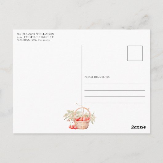 Ze is de Cherry On Top Baby shower Invitation Briefkaart (Achterkant)