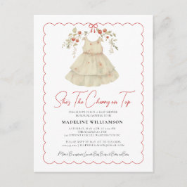 Ze is de Cherry On Top Baby shower Invitation Briefkaart