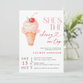 Ze is de Cherry on Top Ice Cream Bridal Kaart (Staand voorkant)