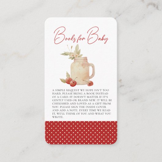 Ze is de Cherry op Top Baby shower Enclosure Kaart (Voorkant)