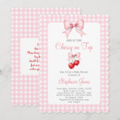 Ze is de Cherry op Top Baby shower Girl Kaart (Voorkant / Achterkant)