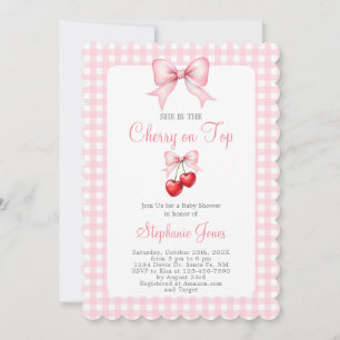 Ze is de Cherry op Top Baby shower Girl Kaart