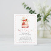 Ze is de Cherry op Top Baby shower Invitation Briefkaart (Staand voorkant)