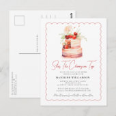 Ze is de Cherry op Top Baby shower Invitation Briefkaart (Voorkant / Achterkant)