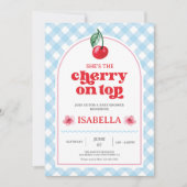 Ze is de Cherry op Top Baby shower Invitation Feestdagenkaart (Voorkant)