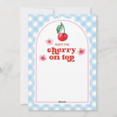 Ze is de Cherry op Top Baby shower Invitation Feestdagenkaart (Achterkant)
