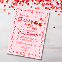 Ze is de Cherry op Top Baby shower Invitation
