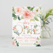 Ze is de eerste verjaardag van één bohemisch meisj kaart (Staand voorkant)