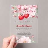 Ze is de kers op de bovenste boeg bloemen Vrijgeze Acryl Uitnodigingen (Insitu (Draagbaar))