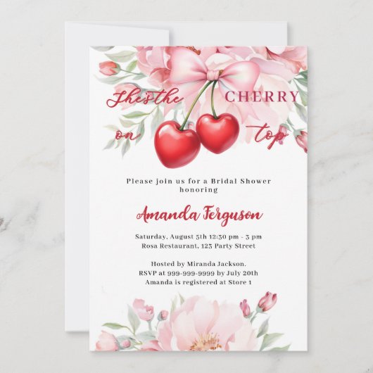 Ze is de kers op de bovenste boeg bloemen Vrijgeze Kaart (Voorkant)