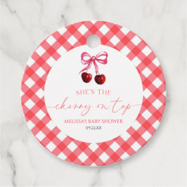 Ze is de kers op de bovenste boeg kersen Baby show Bedankjes Labels