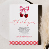 Ze is de kers op de bovenste boeg kersen Baby show Bedankkaart