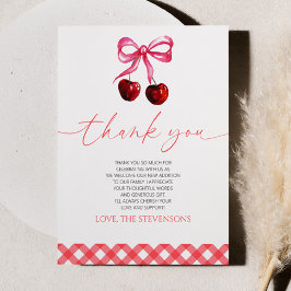 Ze is de kers op de bovenste boeg kersen Baby show Bedankkaart