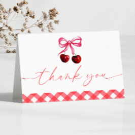 Ze is de kers op de bovenste boeg kersen Baby show Bedankkaart