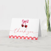 Ze is de kers op de bovenste boeg kersen Baby show Bedankkaart (Voorkant)