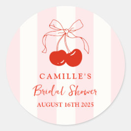 Ze is de Kers op de Brug Bruidsfeest Ronde Sticker