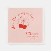 Ze is de Kers op de Brug Bruiloftsshower Servetten (Voorkant)