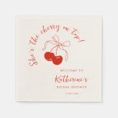 Ze is de Kers op de Bruidsmeisjes Bruiloft Servet (Voorkant)