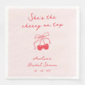 Ze is de Kers op de Bruidssuikersfeest Servet (Voorkant)