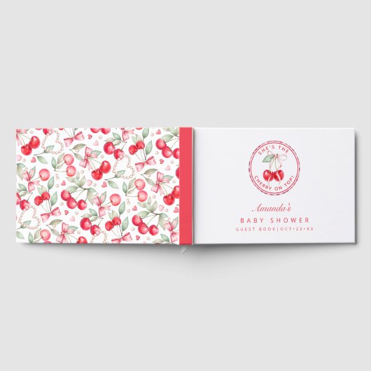 Ze is de kers op de top Baby shower gastenboek (Volledig)