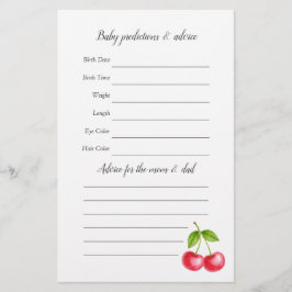 Ze is de kers op de top Baby shower gokken spel