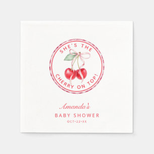 Ze is de kers op de top Baby shower servetten