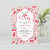 Ze is de kers op de top Baby shower uitnodigen Kaart (Staand voorkant)