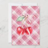 Ze is de kers op de top Baby shower uitnodigen Kaart (Achterkant)