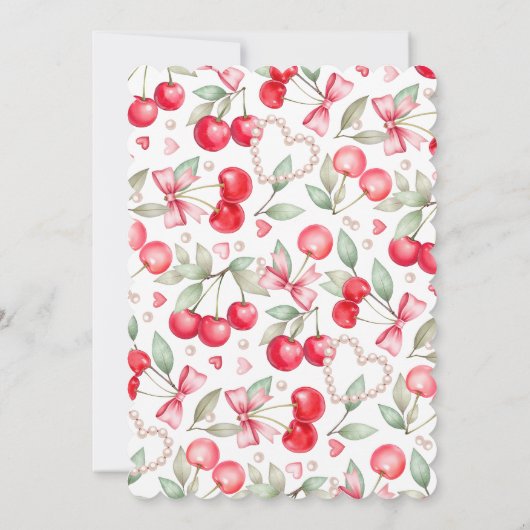 Ze is de kers op de top Baby shower uitnodiging (Achterkant)