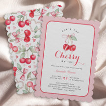 Ze is de kers op de top Baby shower uitnodiging