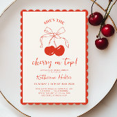 Ze is de kers op de top bruids douche uitnodiging