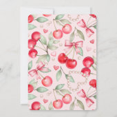 Ze is de kers op de top coquette Baby shower Kaart (Achterkant)