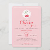 Ze is de kers op de top coquette Baby shower Kaart (Voorkant)