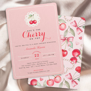 Ze is de kers op de top coquette Baby shower Kaart