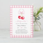 Ze is de kers op de top grillige boog Baby shower Kaart (Staand voorkant)