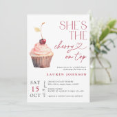 Ze is de kers op de top moderne bruids kaart (Staand voorkant)