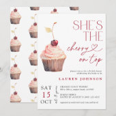 Ze is de kers op de top moderne bruids kaart (Voorkant / Achterkant)