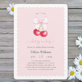 Ze is de kers op de top roze boog Baby shower Kaart