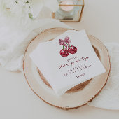 Ze is de kers op de top roze boog Vrijgezellenfees Servet