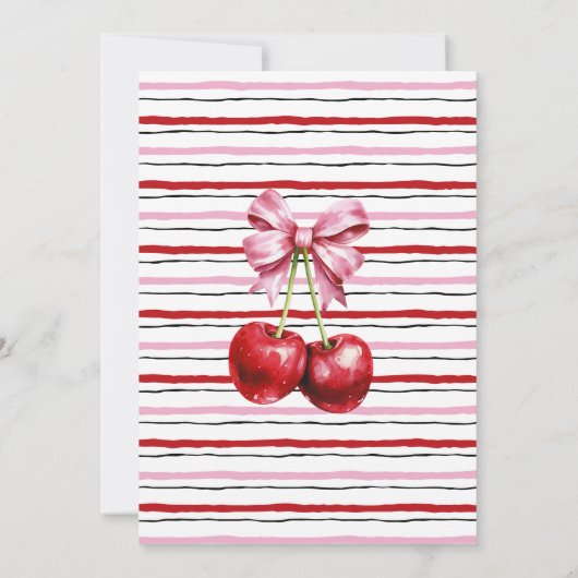 Ze is de kers op de top roze coquette Baby shower Kaart (Achterkant)