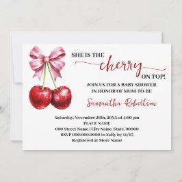 Ze is de kers op de top roze coquette Baby shower Kaart