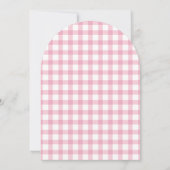 Ze is de kers op de top roze gingham Baby shower Kaart (Achterkant)