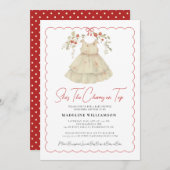 Ze is de kers op de top Waterverf Baby shower Kaart (Voorkant / Achterkant)