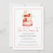 Ze is de kers op de top Waterverf Baby shower Kaart (Voorkant)