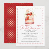 Ze is de kers op de top Waterverf Baby shower Kaart (Voorkant / Achterkant)